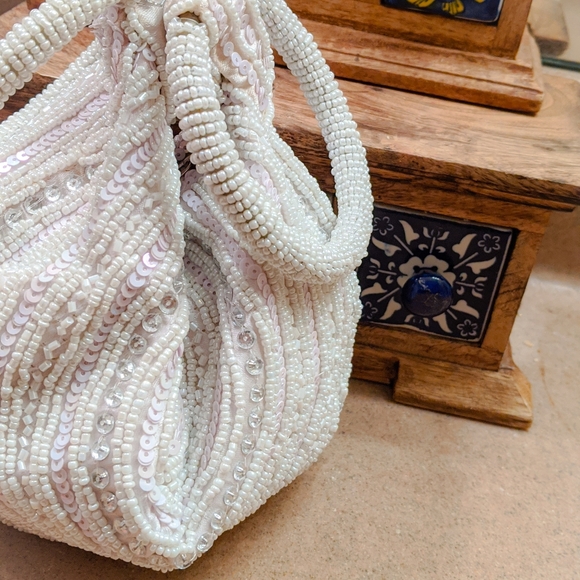 Ethnic Handmade Clutch with bead work. - Picture 3 of 4